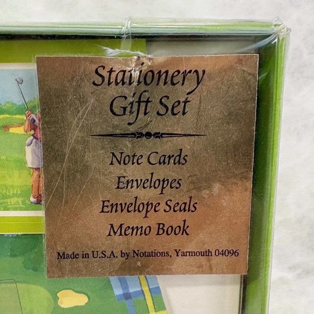 Vintage 1998 Notations Golf Stationery Gift Set Geraldine Aikman Note Cards Memo
